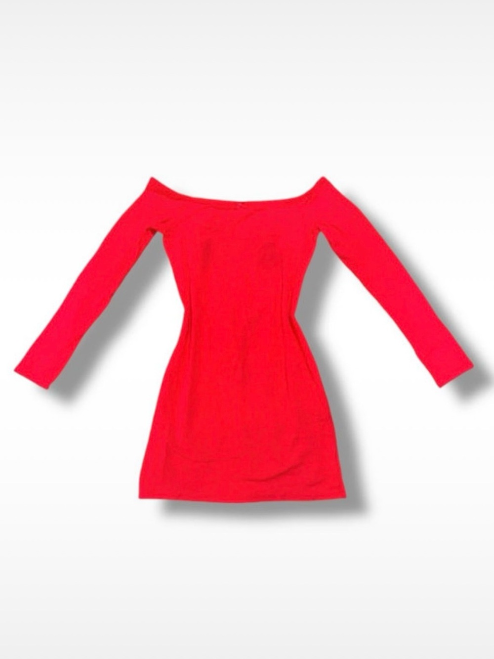 Wild Fable Candy Apple Red Off-Shoulder Long Sleeve Bodycon Dress